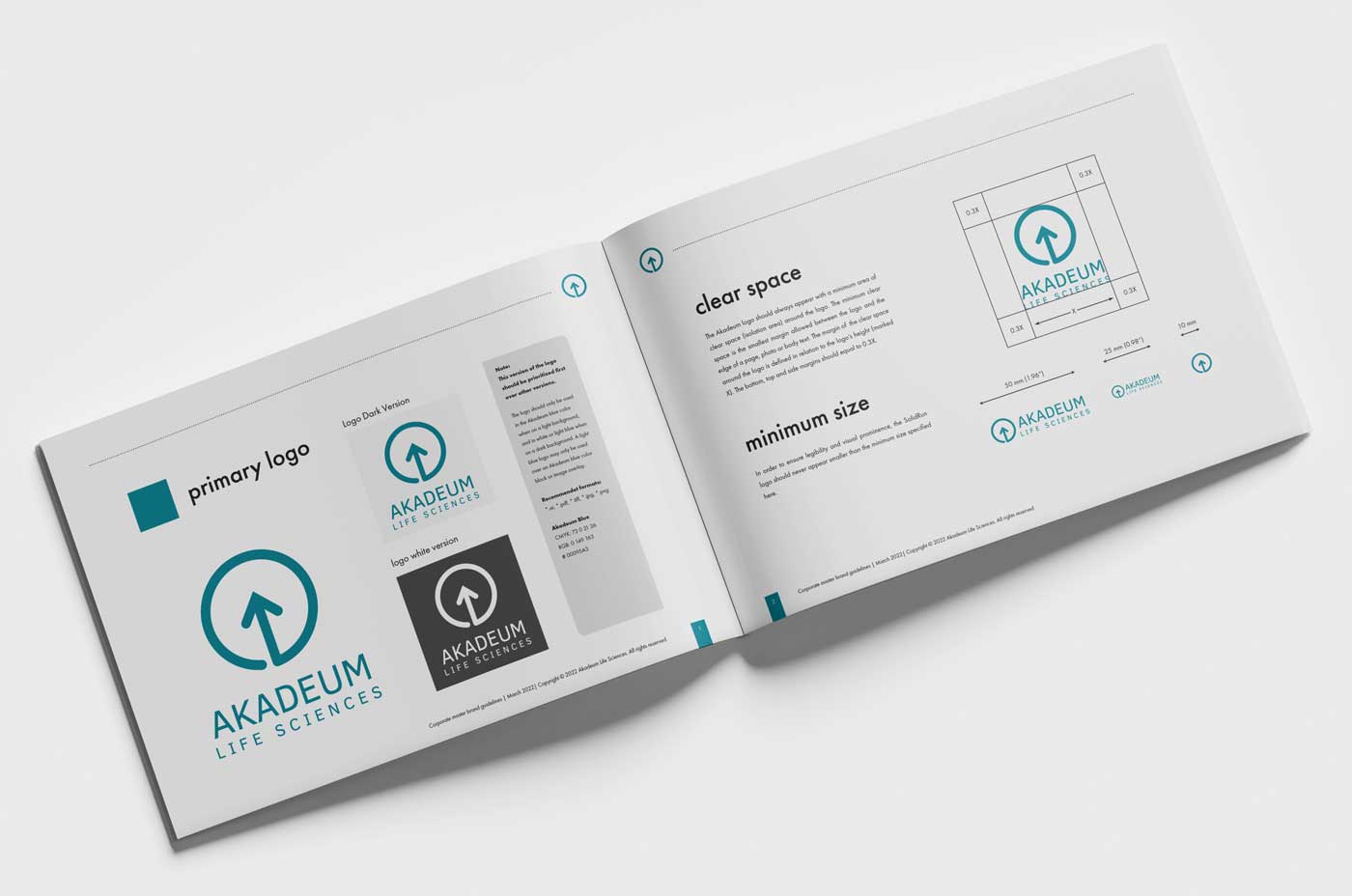 Akadeum's Brand Guide in an Open Book