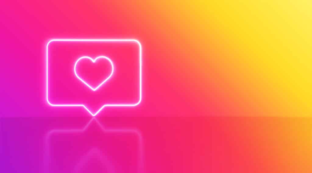 social media heart concept