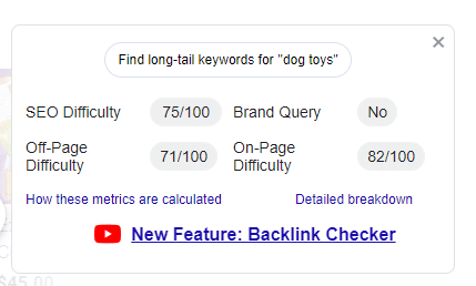 Search image of long-tail keywords