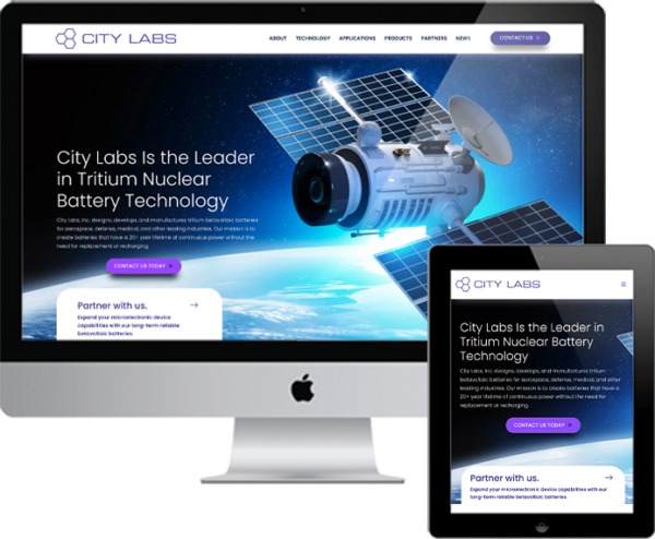 City Labs website preview via desktop and tablet