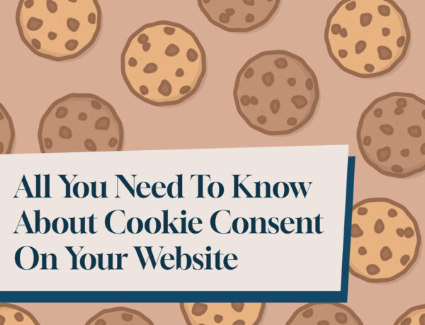 banner against a brown background with cookies and written text saying 